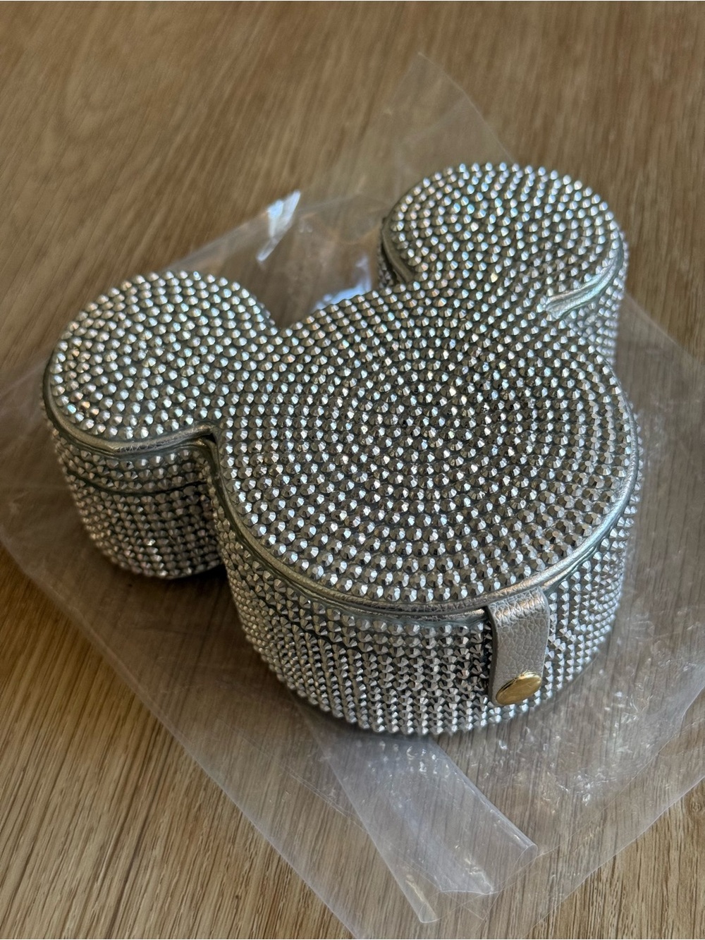 BaubleBar Crystal-Embellished Silver Mickey Head Jewelry Case - Picture 3 of 4